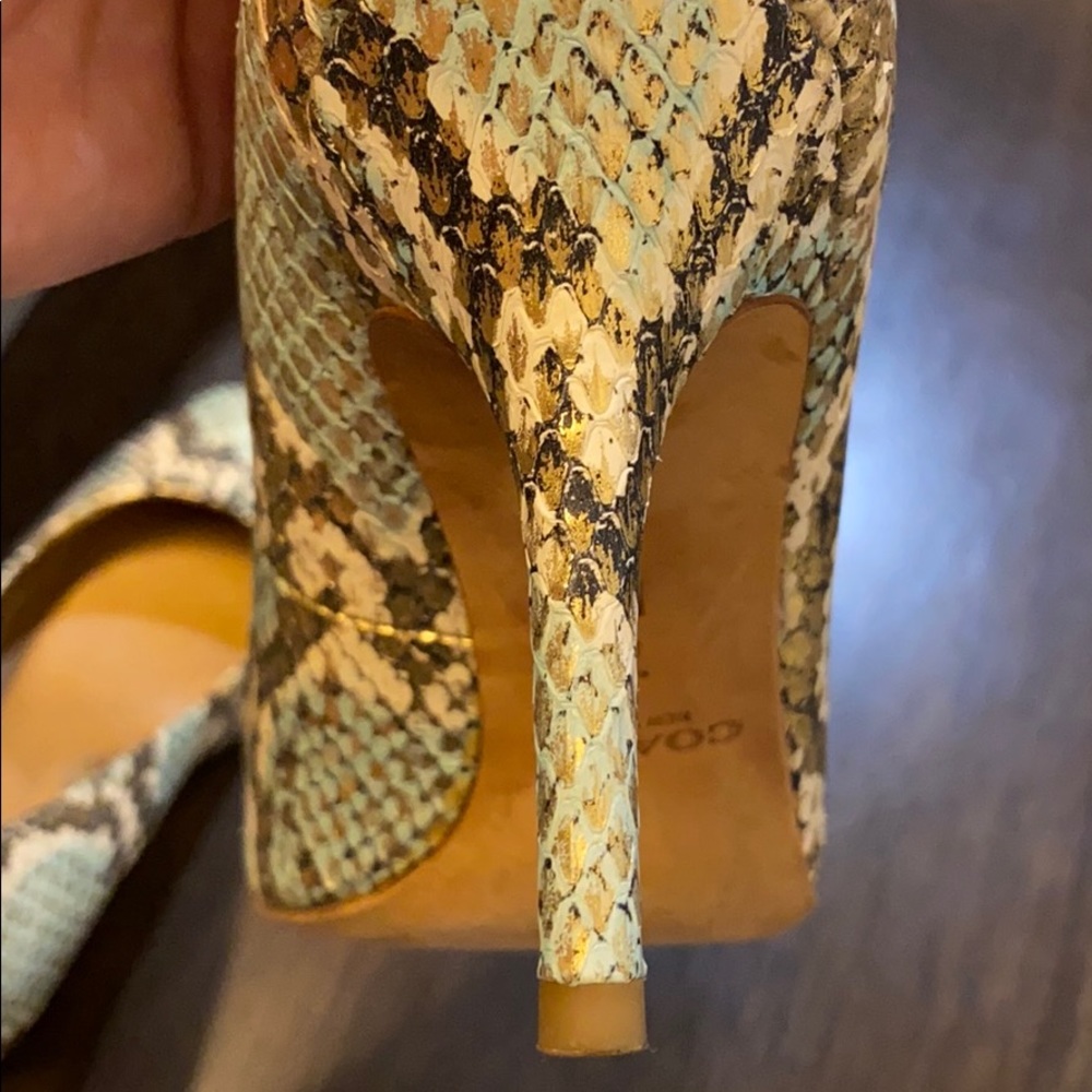 Coach Metallic snakeskin print heels - Picture 6 of 11